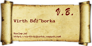 Virth Bíborka névjegykártya