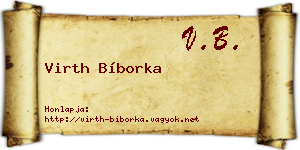 Virth Bíborka névjegykártya